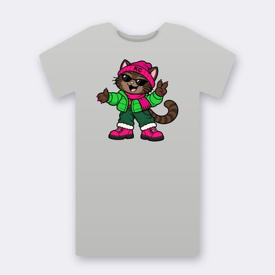 SinDee from the Klitty Crew – heather grey Klitty Crew T-shirt
