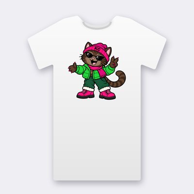 SinDee from the Klitty Crew – white Klitty Crew T-shirt