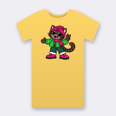 SinDee from the Klitty Crew – yellow Klitty Crew T-shirt
