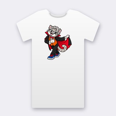VenRod the vampire – white Klitty Crew T-shirt