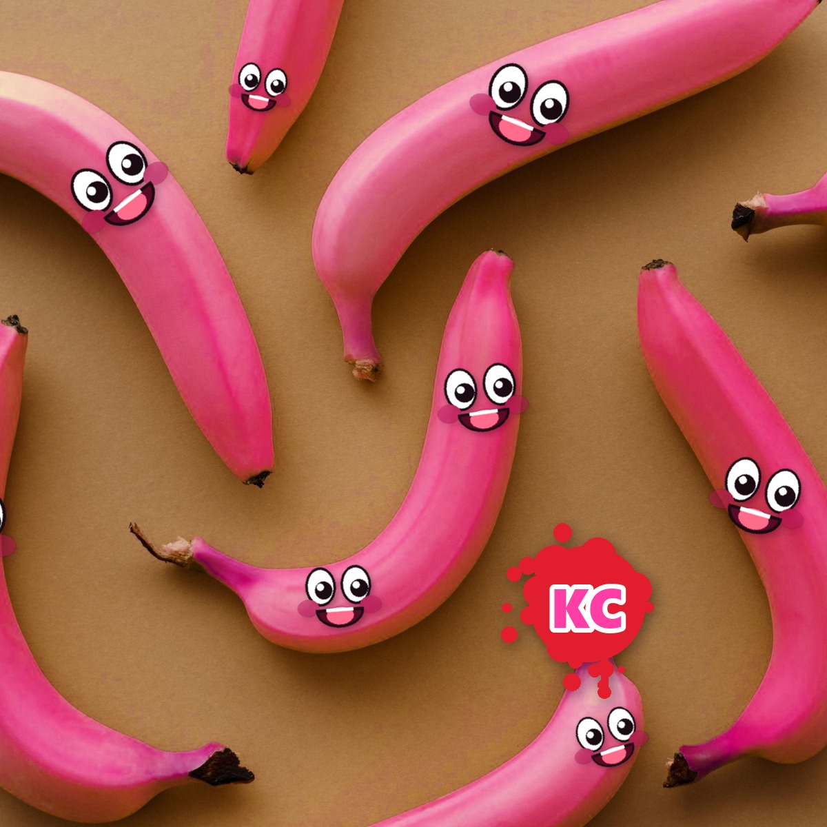 Pink banana sticker 2 – round street art sticker