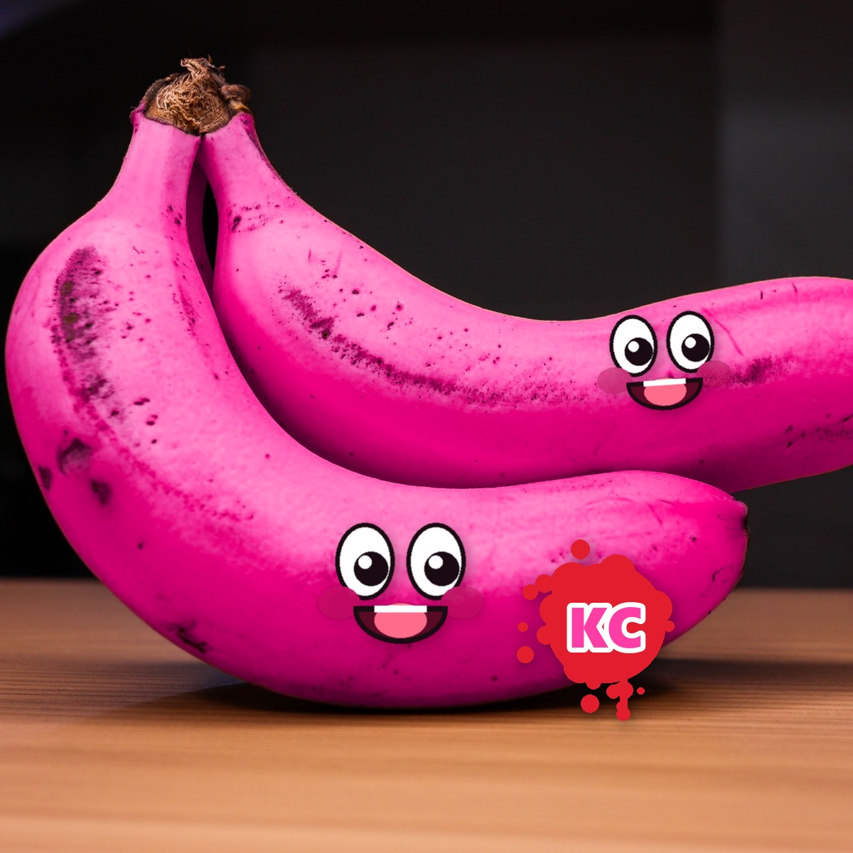 Pink banana sticker 3 – round street art sticker