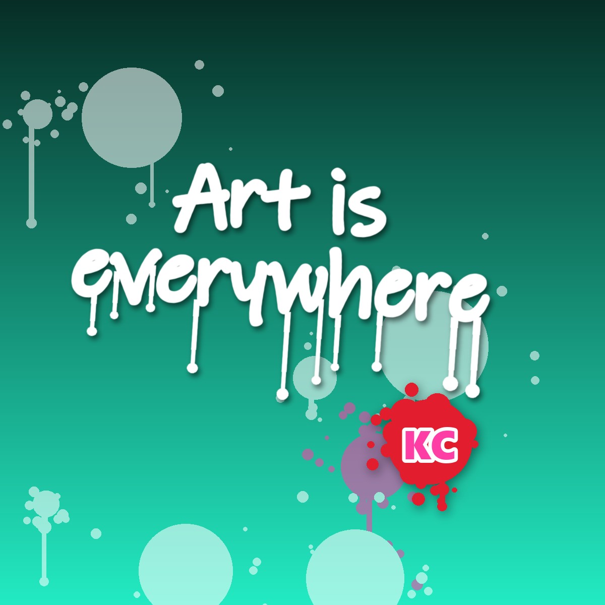 Art Is Everywhere graffiti sticker – design 1 – round street art sticker
