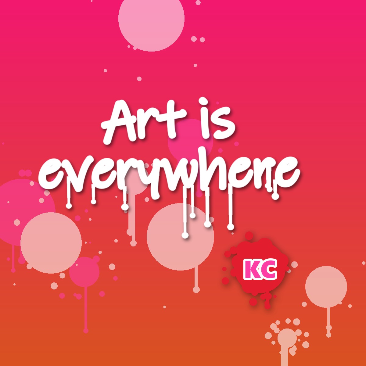 Art Is Everywhere graffiti sticker – design 2 – round street art sticker
