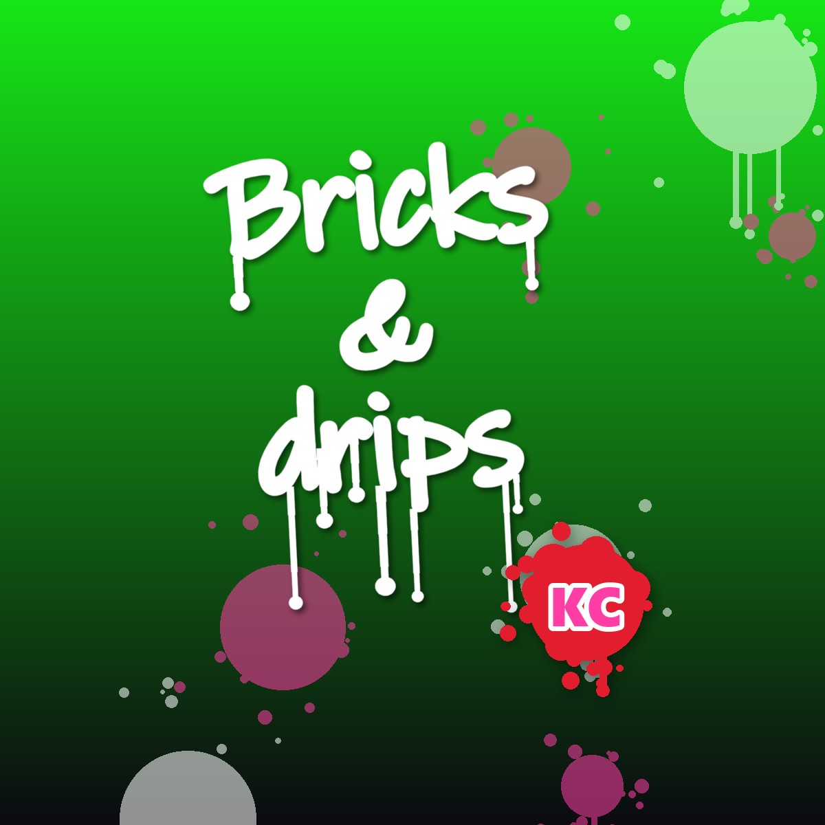 Bricks & Drips graffiti sticker – design 1 – round street art sticker