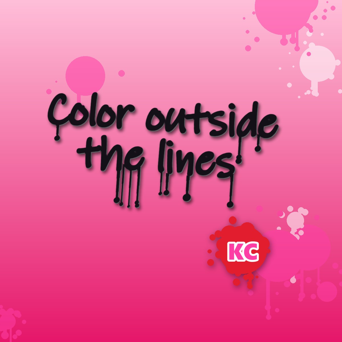 Color Outside The Lines graffiti sticker – design 2 – round street art sticker