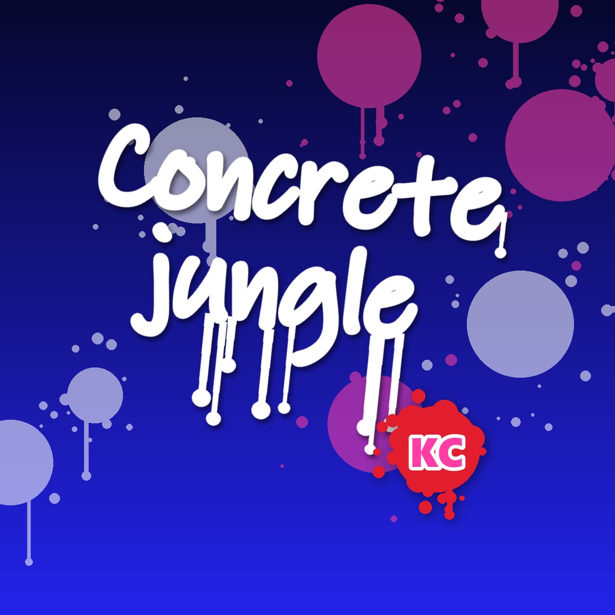 Concrete Jungle graffiti sticker – design 2 – round street art sticker