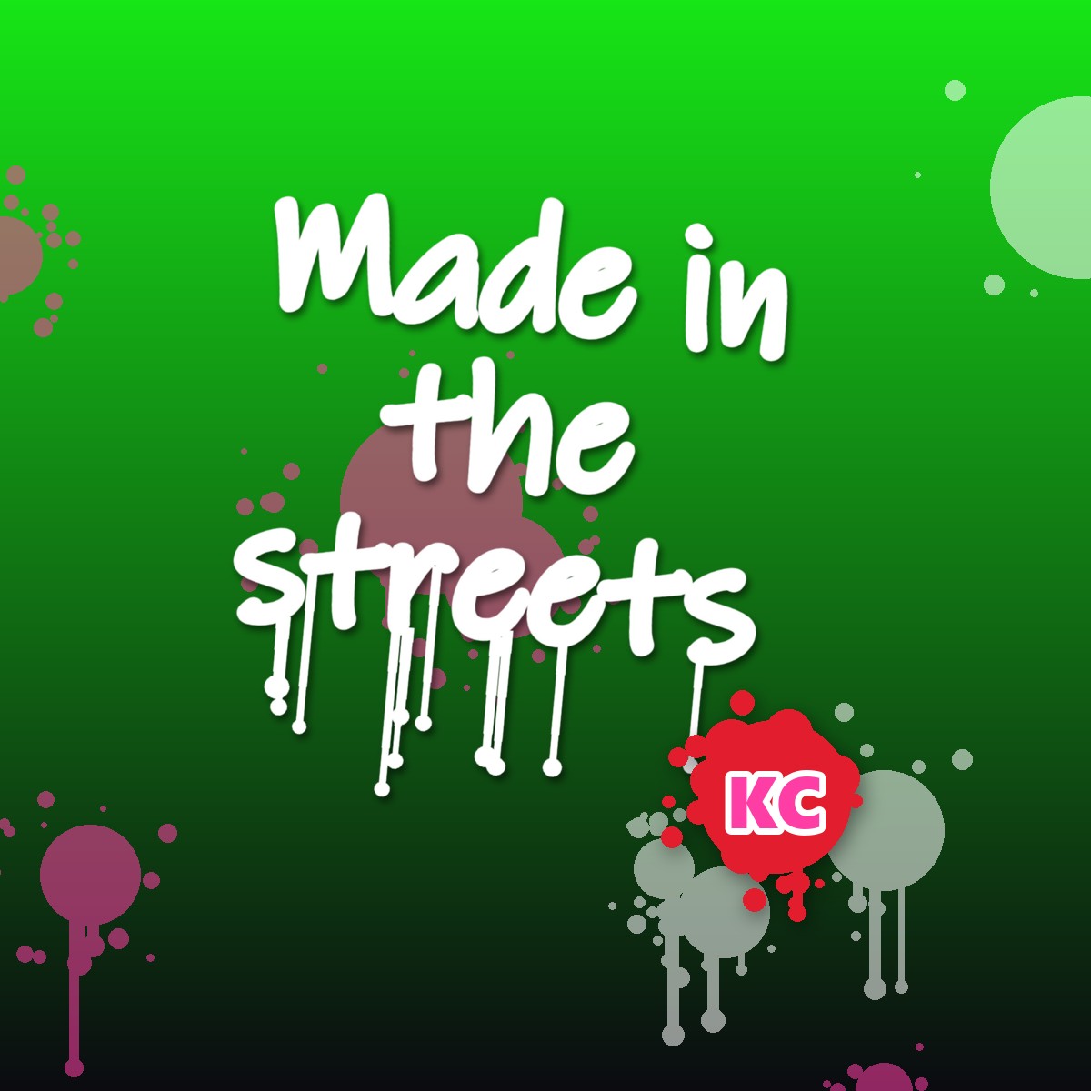 Made In The Streets graffiti sticker – design 1 – round street art sticker
