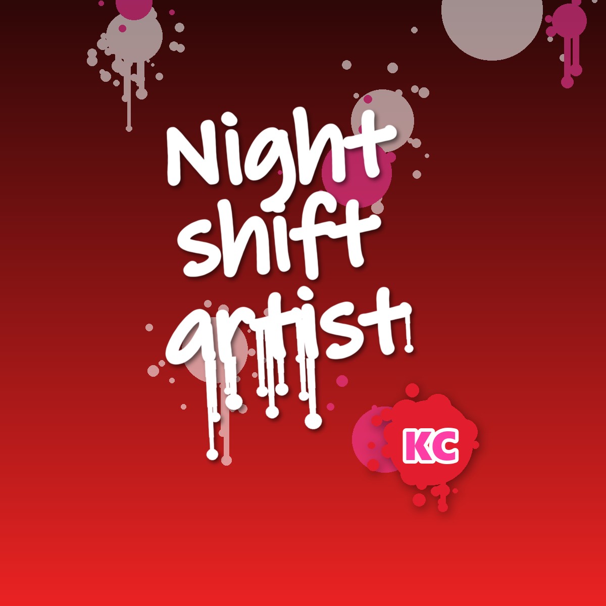 Night Shift Artist graffiti sticker – design 1 – round street art sticker
