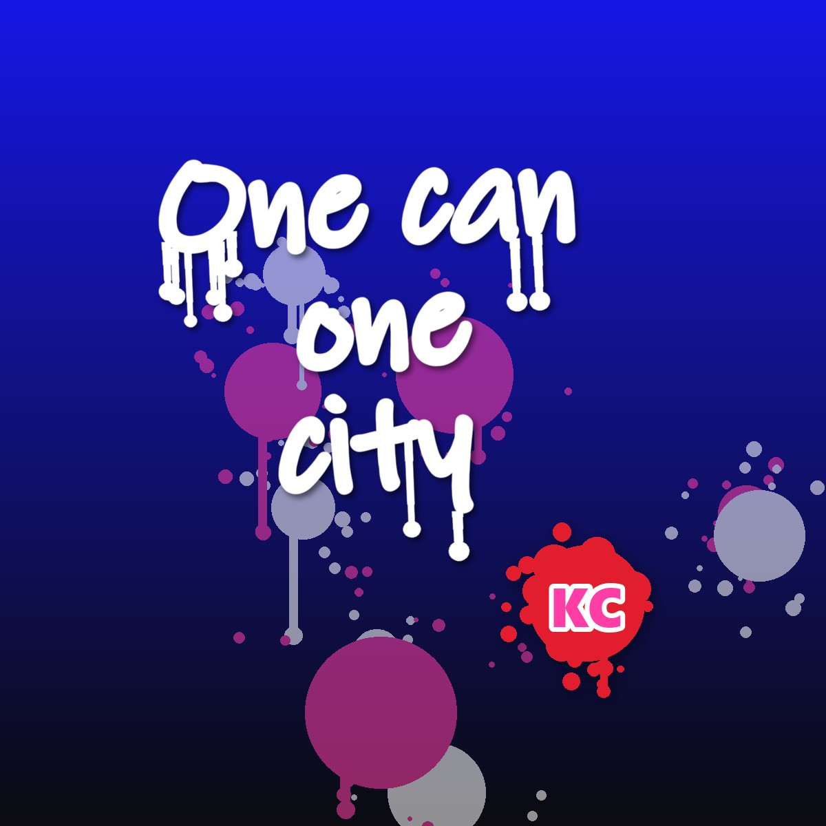 One Can One City graffiti sticker – design 2 – round street art sticker