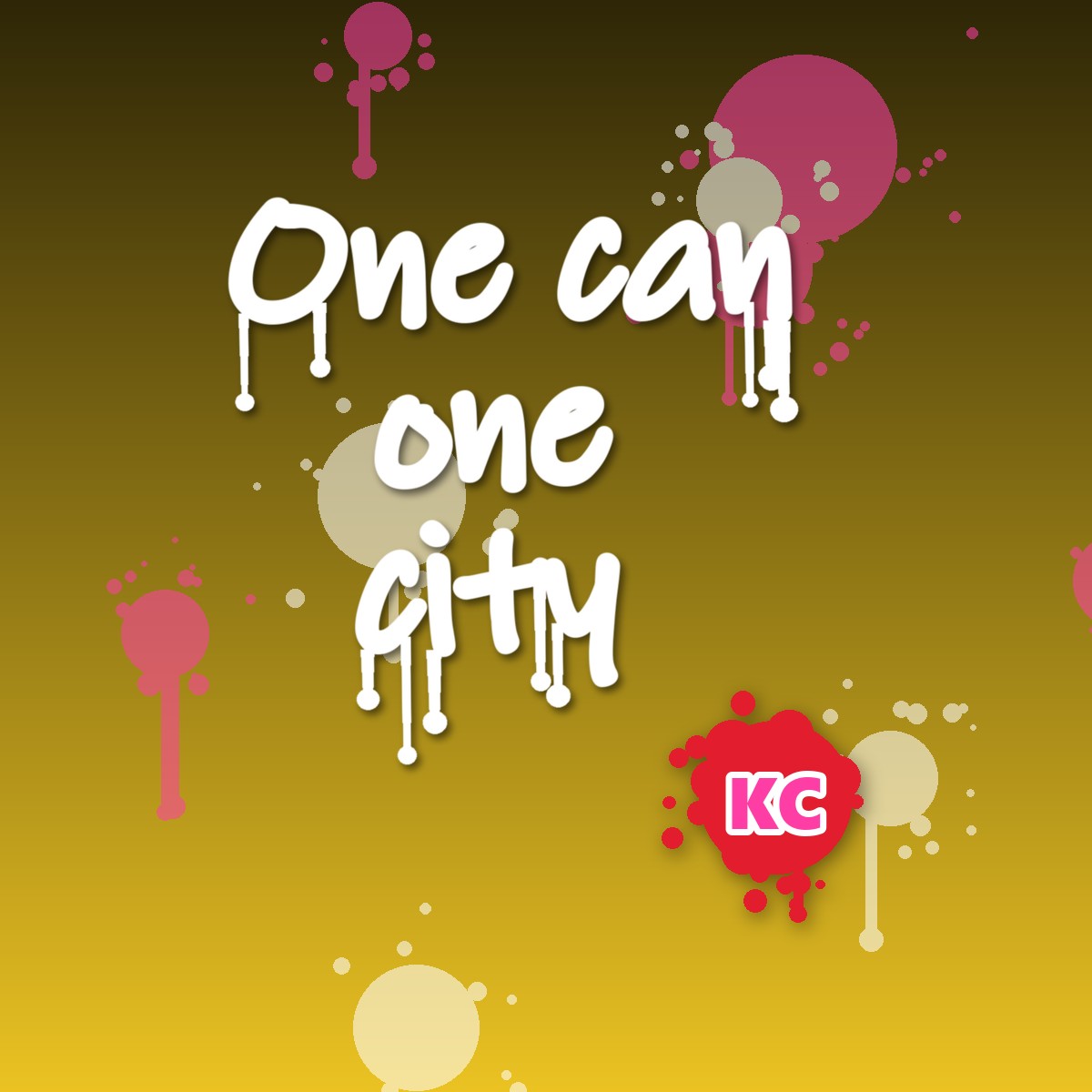 One Can One City graffiti sticker – design 1 – round street art sticker