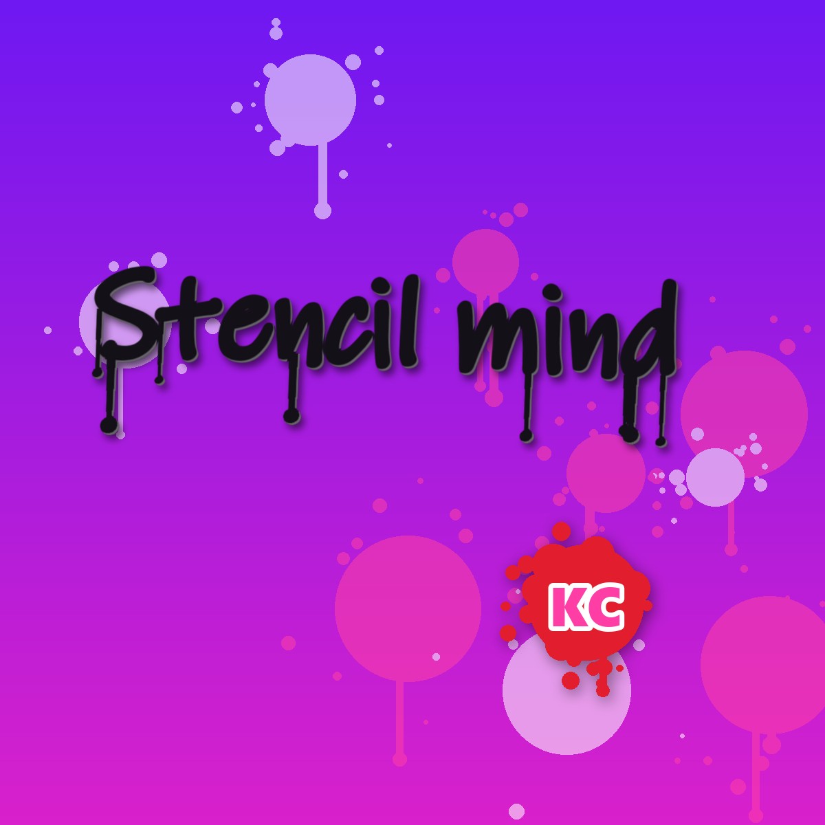 Stencil Mind graffiti sticker – design 2 – round street art sticker