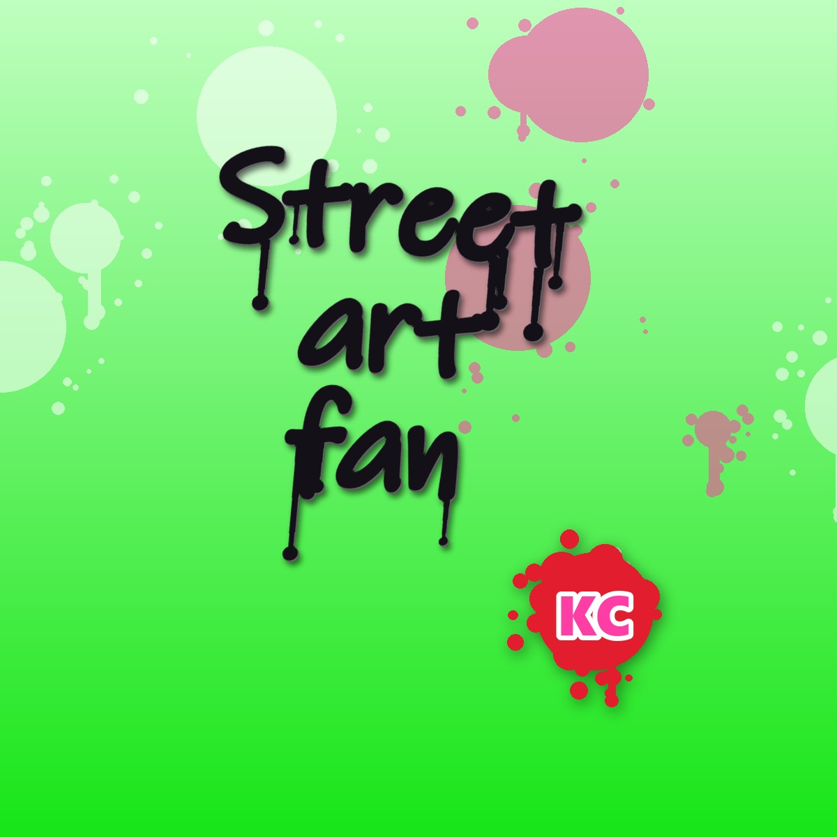 Street Art Fan graffiti sticker – design 1 – round street art sticker