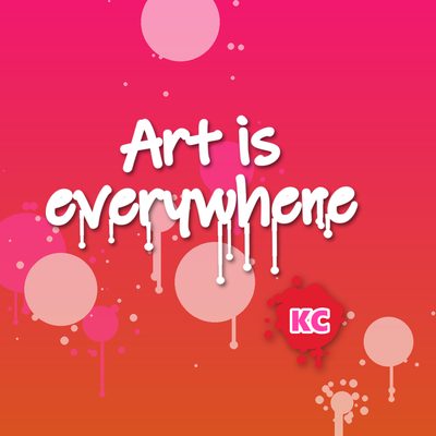 Art Is Everywhere – graffiti marker tag round sticker with paint drips