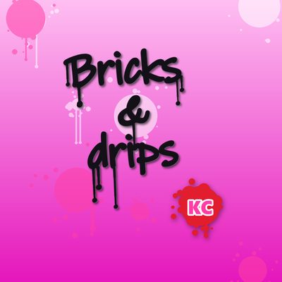 Bricks & Drips – graffiti marker tag round sticker with paint drips