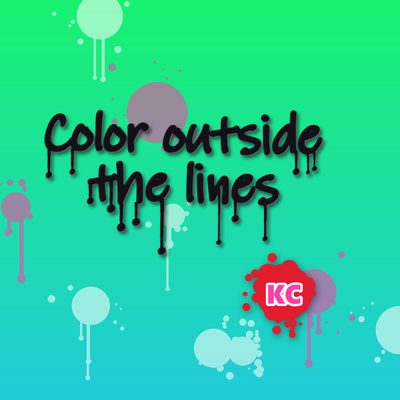 Color Outside The Lines – graffiti marker tag round sticker with paint drips