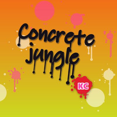 Concrete Jungle – graffiti marker tag round sticker with paint drips