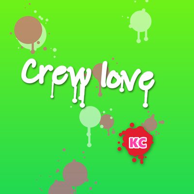Crew Love – graffiti marker tag round sticker with paint drips