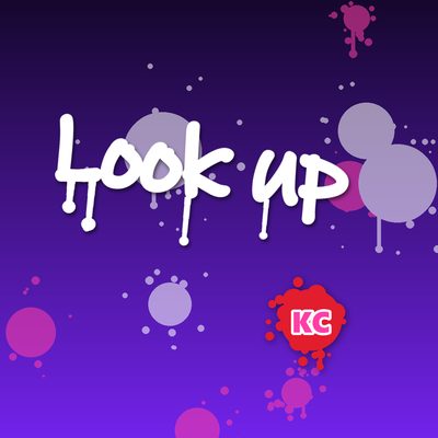 Look Up – graffiti marker tag round sticker with paint drips