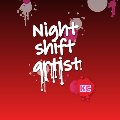 Night Shift Artist – graffiti marker tag round sticker with paint drips