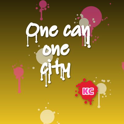 One Can One City – graffiti marker tag round sticker with paint drips