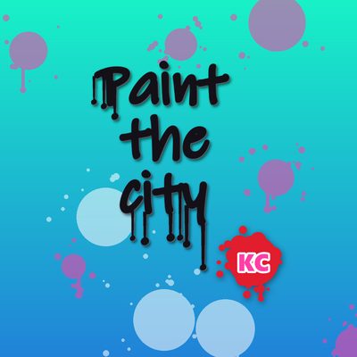 Paint The City – graffiti marker tag round sticker with paint drips