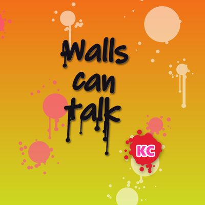 Walls Can Talk – graffiti marker tag round sticker with paint drips
