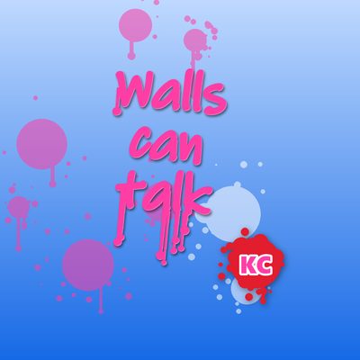 Walls Can Talk – graffiti marker tag round sticker with paint drips