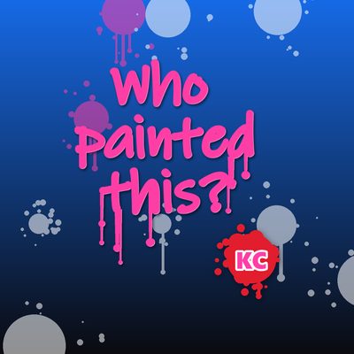 Who Painted This? – graffiti marker tag round sticker with paint drips