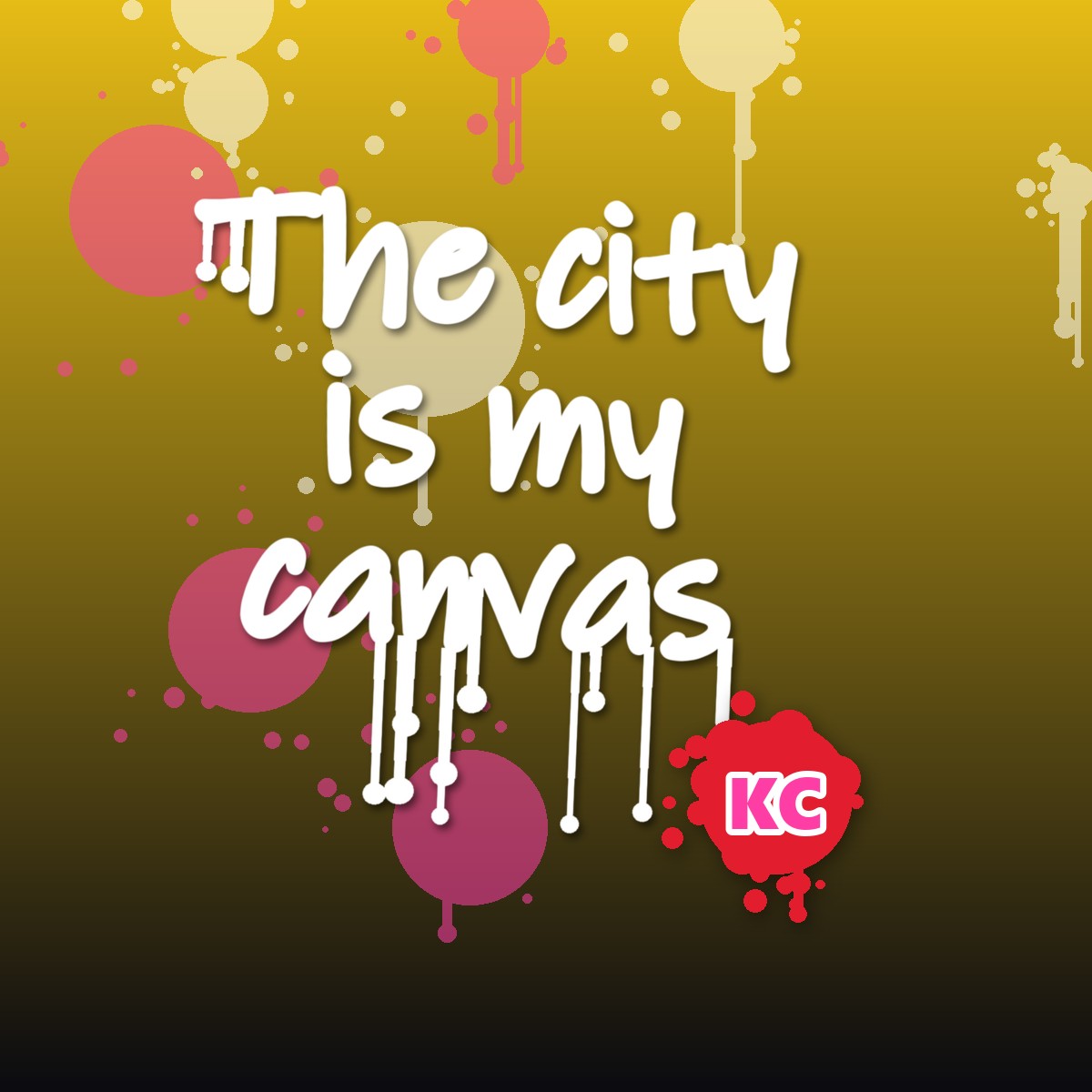 The City Is My Canvas graffiti sticker – design 1 – round street art sticker