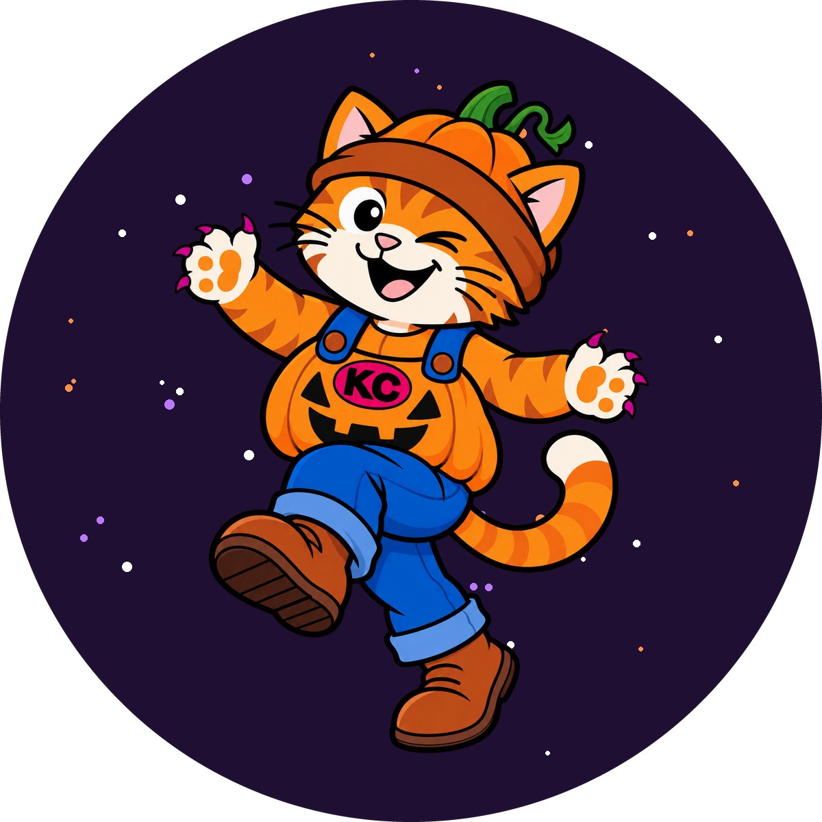 Kinky the pumpkin sticker – round street art sticker
