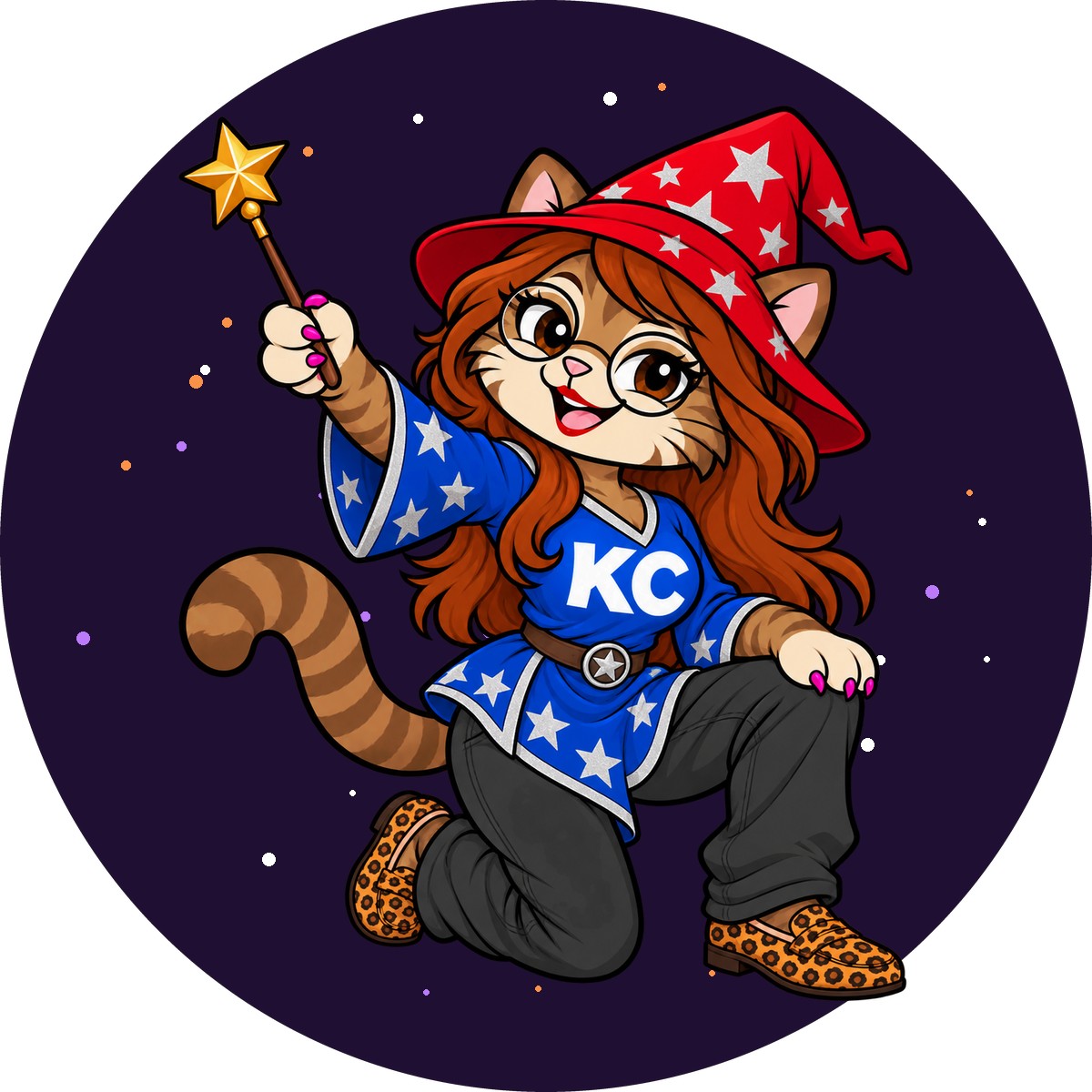 PoshX the wizard sticker – round street art sticker