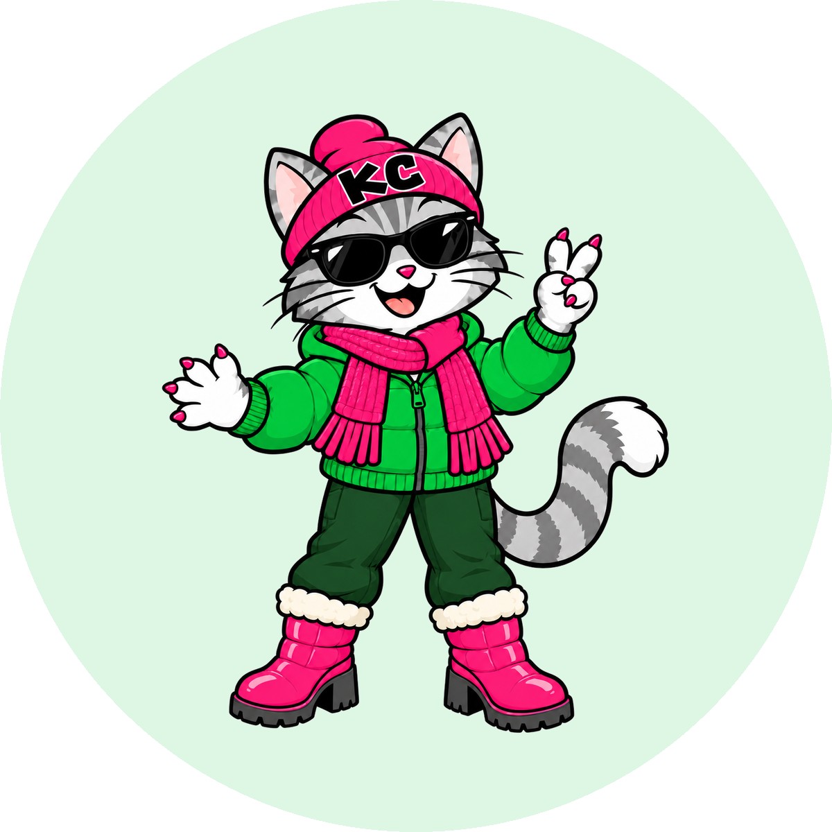 SinDee from the Klitty Crew sticker – round street art sticker