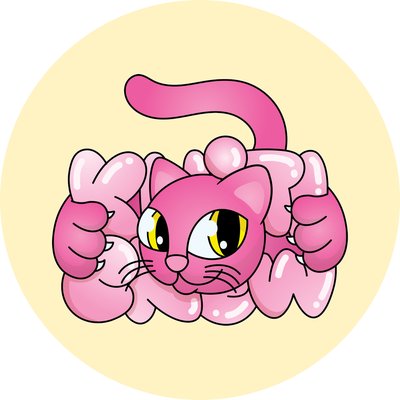 Pink Bubble Cat sticker