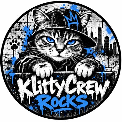 KlittyCrew Rocks graffiti cat sticker – Green Neon – colour 2