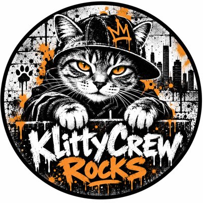 KlittyCrew Rocks graffiti cat sticker – Green Neon – colour 5