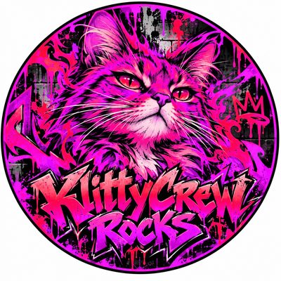 KlittyCrew Rocks graffiti cat sticker – Fire – colour 5
