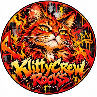 KlittyCrew Rocks graffiti cat sticker – Fire