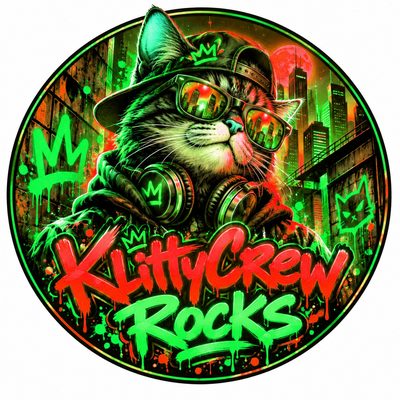 KlittyCrew Rocks graffiti cat sticker – Purple Night – colour 3