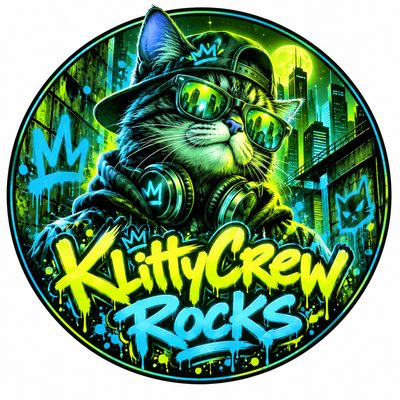 KlittyCrew Rocks graffiti cat sticker – Purple Night – colour 4