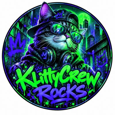 KlittyCrew Rocks graffiti cat sticker – Purple Night – colour 5