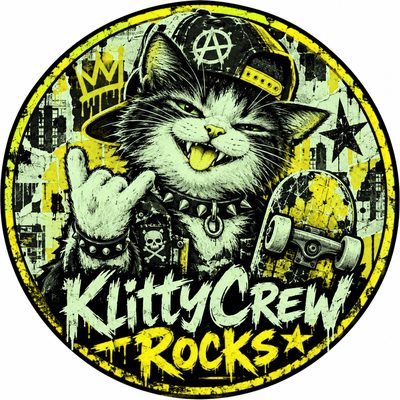 KlittyCrew Rocks graffiti cat sticker – Punk – colour 1