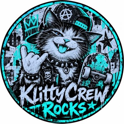 KlittyCrew Rocks graffiti cat sticker – Punk – colour 3