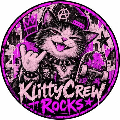 KlittyCrew Rocks graffiti cat sticker – Punk – colour 5