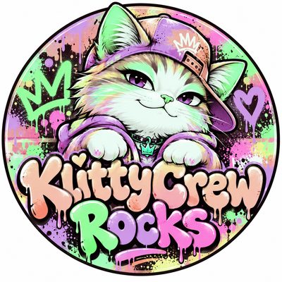 KlittyCrew Rocks graffiti cat sticker – Pastel – colour 2