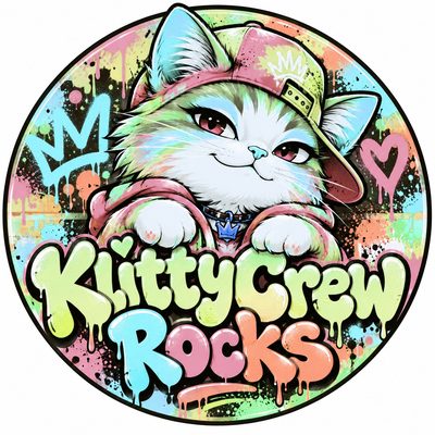 KlittyCrew Rocks graffiti cat sticker – Pastel – colour 3