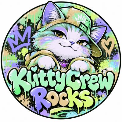 KlittyCrew Rocks graffiti cat sticker – Pastel – colour 4
