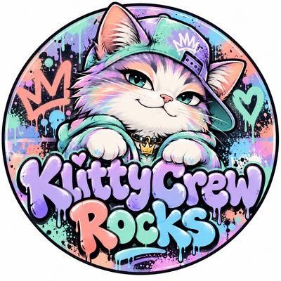 KlittyCrew Rocks graffiti cat sticker – Pastel