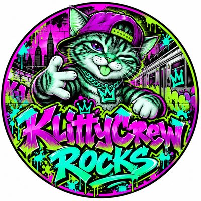KlittyCrew Rocks graffiti cat sticker – Subway – colour 2