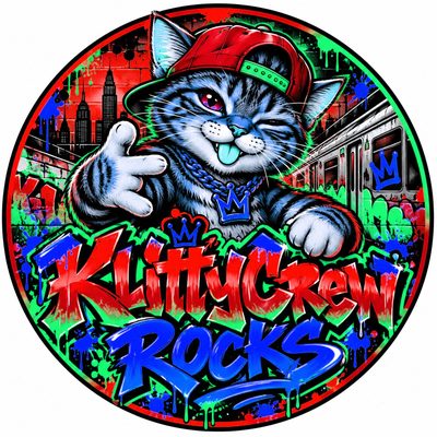 KlittyCrew Rocks graffiti cat sticker – Subway – colour 3